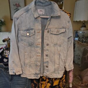Zara Faded Blue Denim Jacket